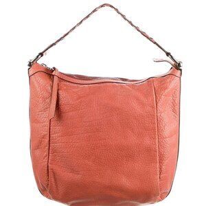 Gucci Hobo Orange Pinkish Leather bamboo Accent